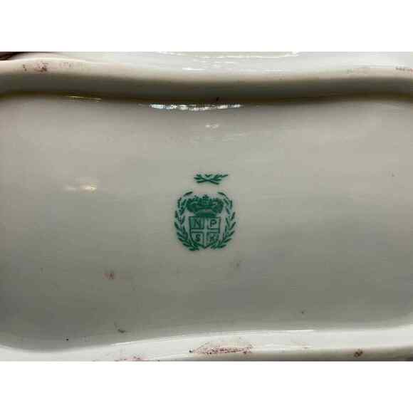 Antique Nagoya Nippon Raised Paint NPSK Moriage Plate Embossed 12x5 READ - Picture 4 of 10